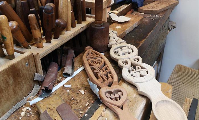 Bespoke handcarved Welsh lovespoons